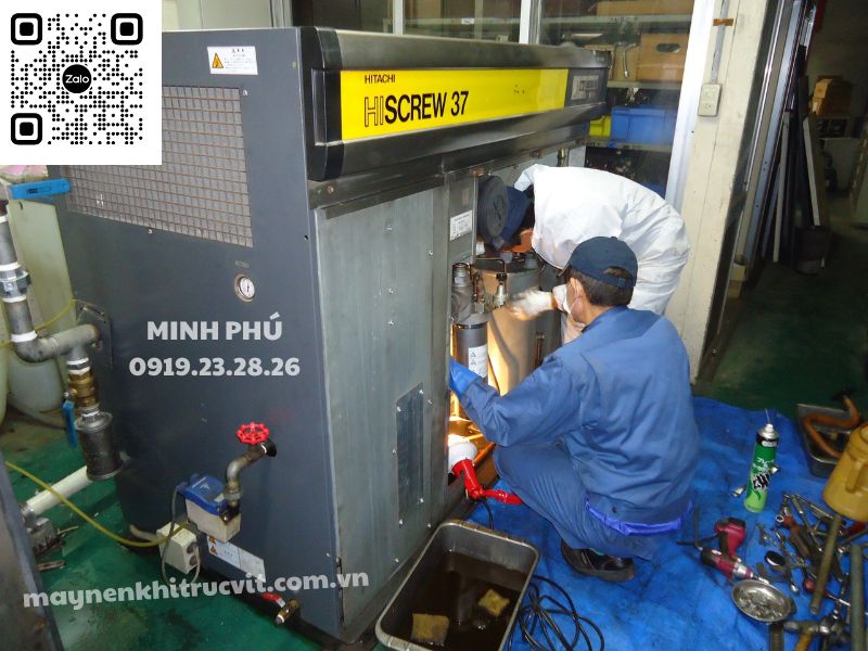 máy nén khí hitachi, máy nén khí, air compressor hitachi, máy nén khí trục vít, máy nén khí hitachi giá rẻ