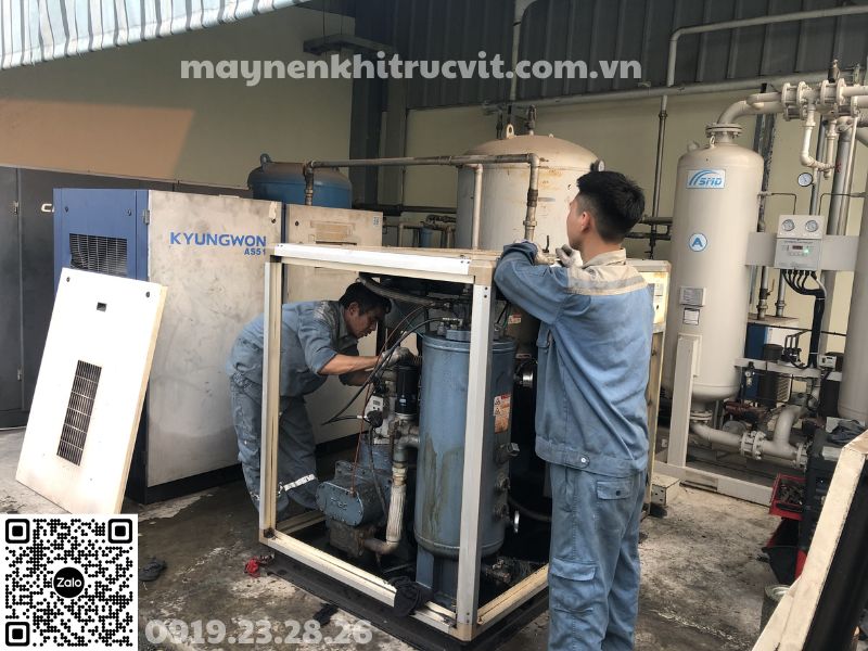 Bảo dưỡng hàng ngày máy nén khí KyungWon, KyungWon air compressor daily maintenance, Sửa chữa máy nén khí KyungWon, Bao duong hang ngay may nen khi KyungWon, Sua chua may nen khi KyungWon,