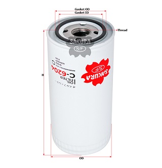 Lọc dầu Sakura C6204,loc dau may nen khi, lọc dầu máy nén khí, phụ tùng máy nén khí, phu tung may nen khi, lọc nhớt máy nén khí, loc nhot may nen khi, compressor oil filter