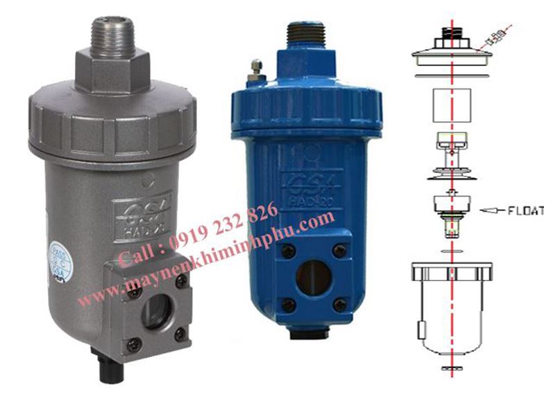 bo xa nuoc gsa had 20bộ xả nước tự động, bo xa nuoc tu dong, bộ xả nước tự động máy nén khí, bo xa nuoc tu dong may nen khi, compressor auto drain