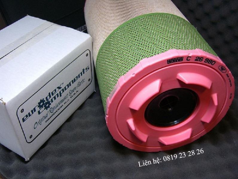 loc gio may nen khi mann filter c26980,Lọc gió máy nén khí, loc gio may nen khi, air filter for air compressor, loc khi may nen khi, loc gio may nen khi,phu tung may nen khi, phụ tùng máy nén khí