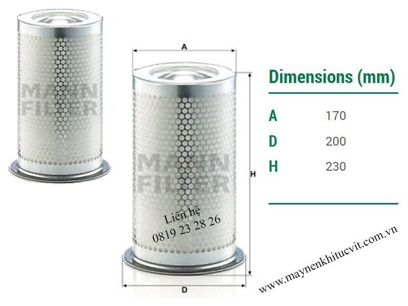 tach dau may nen khi 49 301 53 101, mann filter 4930153101,tach dau may nen khi, tách dầu máy nén khí, phụ tùng máy nén khí, phu tung may nen khi, tách nhớt máy nén khí, tach nhot may nen khi, compressor oil separator